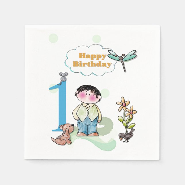 Happy Birthday Serviette (Vorderseite)