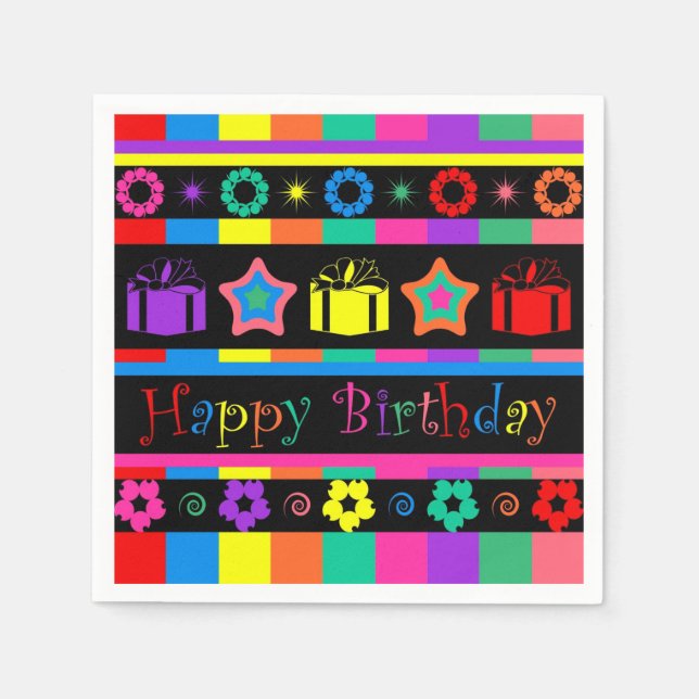 Happy Birthday Serviette (Vorderseite)