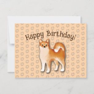 Happy Birthday Shiba Inu Hundeschild Postkarte