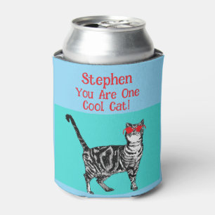 Happy Birthday Sie Cool Tabby Cat Mens Husband Dosenkühler