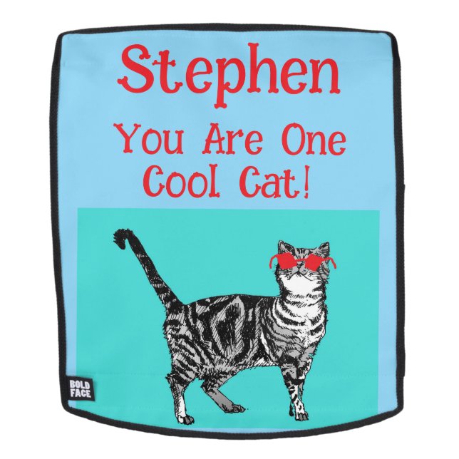 Happy Birthday Sie Cool Tabby Cat Mens Husband Rucksack (Abnehmbare Front)