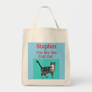 Happy Birthday Sie Cool Tabby Cat Mens Husband Tragetasche