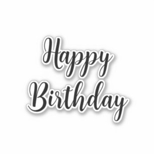 Happy Birthday Simple Minimalistisch Typografy Bla Aufkleber