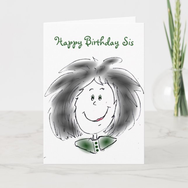 Happy Birthday Sis Karte (Vorderseite)