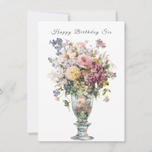 Happy Birthday Sis Schöne Blume Karte