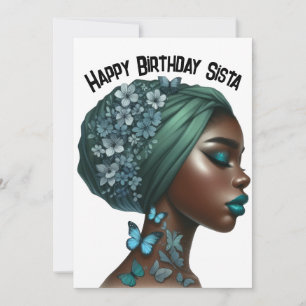 Happy Birthday Sista schwarze Mädchen magische mel Einladung