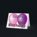 Happy Birthday Sister Balloons Karte<br><div class="desc">Diese schöne Geburtstagskarte für Ihre Schwester mit rosa und lila Ballons.</div>