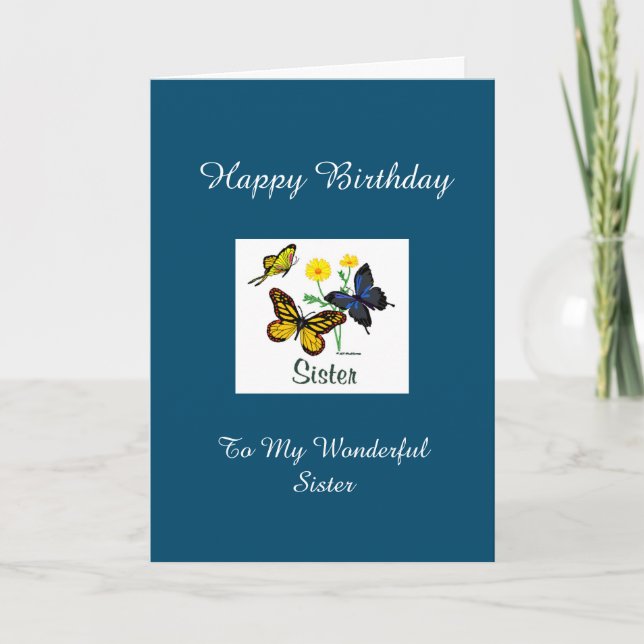 Happy Birthday Sister - BTFL Card Karte (Vorderseite)