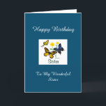 Happy Birthday Sister - BTFL Card Karte<br><div class="desc">Christliche Geburtstagskarte für Sister!   Enthält Bibelverse und -text.</div>