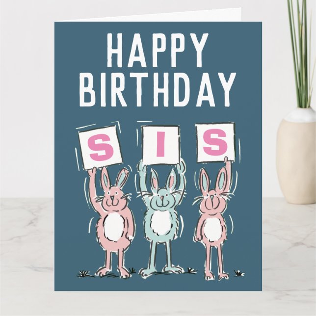 Happy Birthday Sister Card Karte (Vorderseite)