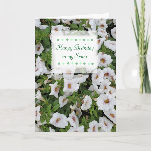 Happy Birthday Sister Custom Card Hübsche Blume Karte (Vorderseite)