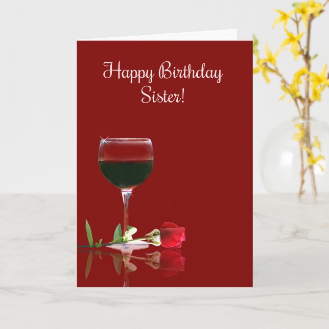 Happy Birthday Sister Funny Weinkarte Karte (Gelbe Blume)