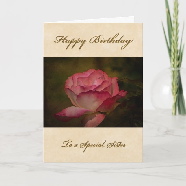 Happy Birthday Sister Greeting Card Karte (Vorderseite)
