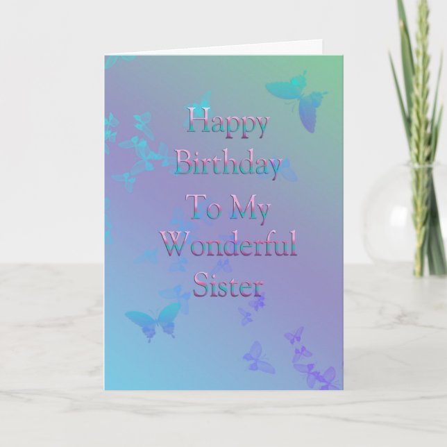 Happy Birthday Sister Karte (Vorderseite)