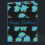 Happy Birthday Sister Karte<br><div class="desc">Stilvolle Papier Geburtstagskarte in blauen Blumenmuster,  fröhliches farbenfrohes Muster. Text kann bei jedem Anlass personalisiert werden,  und das Blume-Bild kann auf eigene Fotos geändert werden,  um eine unvergessliche Geburtstagskarte zu erstellen.</div>