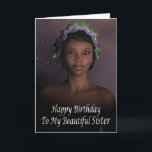 Happy Birthday Sister Pagan Grußkarte Karte<br><div class="desc">Eine wunderschön illustrierte Geburtstagskarte für die perfekte Schwester.</div>