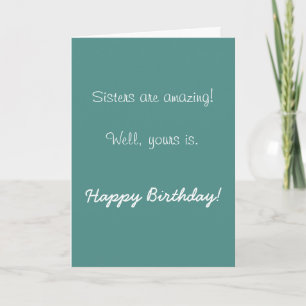 Happy Birthday Sister Phantastischer Spaß Funny Karte