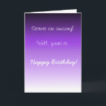 Happy Birthday Sister Phantastischer Spaß Funny Karte<br><div class="desc">Dieses Design wurde mithilfe von digitaler Kunst erstellt und kann in dem Bereich personalisiert sein, der zur Verfügung gestellt wird, oder indem Sie den Klick wählen, um weitere Optionen anzupassen und den Namen, die Initialen oder die Wörter zu ändern. Sie können auch die Textfarbe und den Textstil ändern oder den...</div>