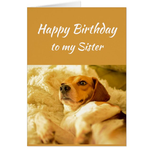 Happy Birthday Sister Real Age Spaß Fun Dog (Vorne)