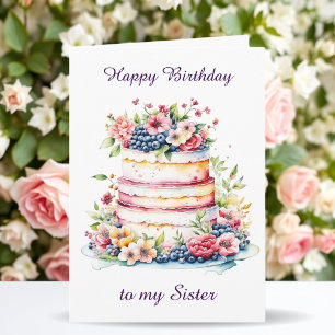 Happy Birthday Sister   Sentimental Personalisiert Karte