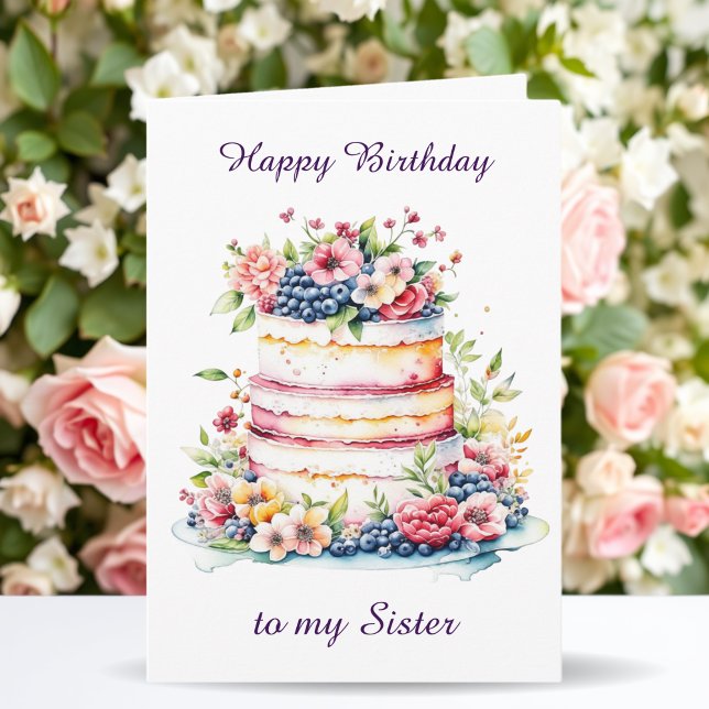 Happy Birthday Sister | Sentimental Personalisiert Karte (Von Creator hochgeladen)