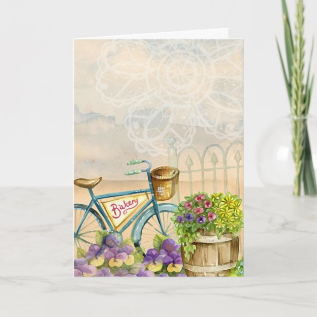 Happy Birthday Sister Watercolor Erinnerungen Card Karte (Vorderseite)