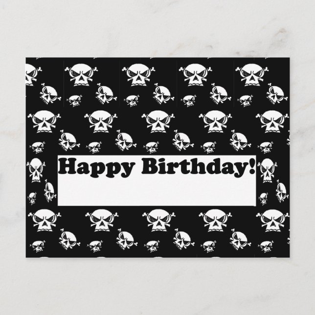 Happy Birthday Skulls Template Postkarte (Vorderseite)