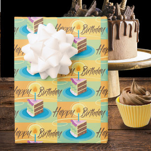 Happy Birthday Slice Schokoladenkuchen Geschenkpapier Set