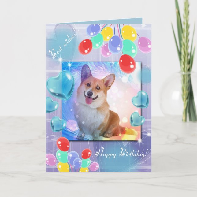 Happy Birthday Smiling Corgi Karte (Vorderseite)