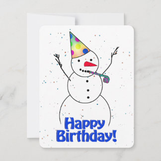Happy Birthday Snowman Einladung