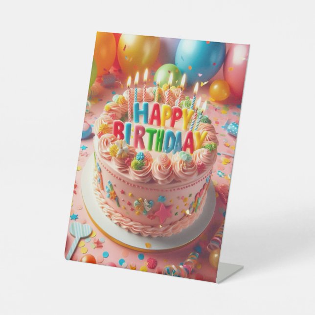 Happy Birthday Sockelschild (Vorderseite)