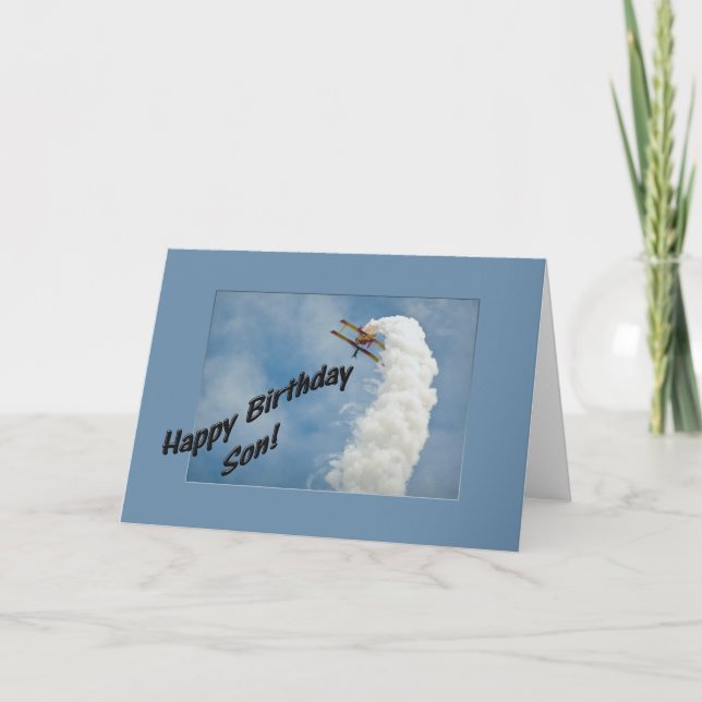 Happy Birthday Son Flugzeug Flug nach oben Karte (Vorderseite)