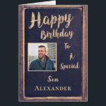 Happy Birthday Son Foto für seine Personalize Card<br><div class="desc">Happy Birthday Son Foto For Ihm Personalize Card ist großartig,  um Ihrem Sohn zu geben,  um ihm lassen wissen,  dass Sie ihn zu schätzen wissen und er ist speziell für Sie. Sie können die Karte personalisieren,  indem Sie das Foto Ihres Sohnes und Ihre Informationen hinzufügen.</div>
