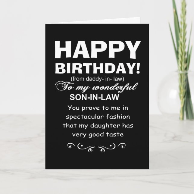 Happy birthday son in law karte (Vorderseite)