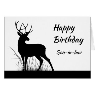 Happy Birthday Son-in-Law Vintag Stag, Deer