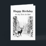 Happy Birthday Son-in-law Vintag Stag, Deer Karte<br><div class="desc">Happy Birthday Son-in-law Stag,  Deer Animal,  Wildlife,  Nature</div>