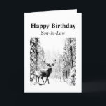 Happy Birthday Son-in-Law Vintag Stag, Deer Karte<br><div class="desc">Herzlichen Glückwunsch zum Geburtstag im Schwiegersohn Vintag Stag,  Hirsche,  Wildtiere,  Natur</div>