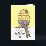 Happy Birthday Son Musician Fun Musiknote Bird Karte<br><div class="desc">Geburtstag Grußenson mit Fun Musiknote Bird für Musik</div>