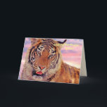 "Happy Birthday, Son" Tiger bei Sonnenuntergang Karte<br><div class="desc">Ein Foto eines schlafenden Tigers bei Sonnenuntergang.</div>