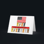 Happy Birthday Son USA Flag und Katzen Karte<br><div class="desc">Cartoon Katzen, die sich in zwei Reihen auf ihren hinteren Pfoten stehend haben. Die Katzen halten ein langes rotes Banner auf, auf dem "Happy Birthday Son" steht, und eine große amerikanische Flagge. Eine lustige patriotische Karte für jeden Sohn, besonders wenn er ein Katzenliebhaber ist!</div>