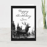 Happy Birthday Son Vintag Stag, Deer Karte<br><div class="desc">Happy Birthday Son Vintag Stag,  Hirsche,  Wildtiere,  Natur</div>