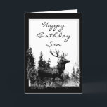 Happy Birthday Son Vintag Stag, Deer Karte<br><div class="desc">Happy Birthday Son Vintag Stag,  Hirsche,  Wildtiere,  Natur</div>