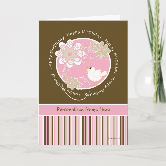 Happy Birthday Song Bird Template Karte (Vorderseite)