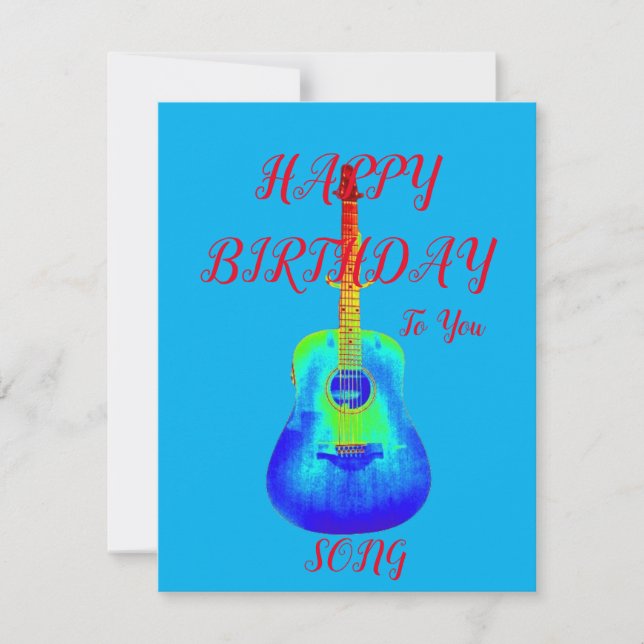 Happy Birthday Song Feiertagskarte (Vorderseite)