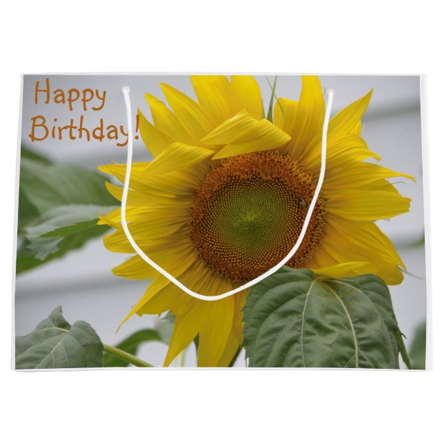 Happy Birthday Sonnenblume Große Geschenktüte (Vorderseite)