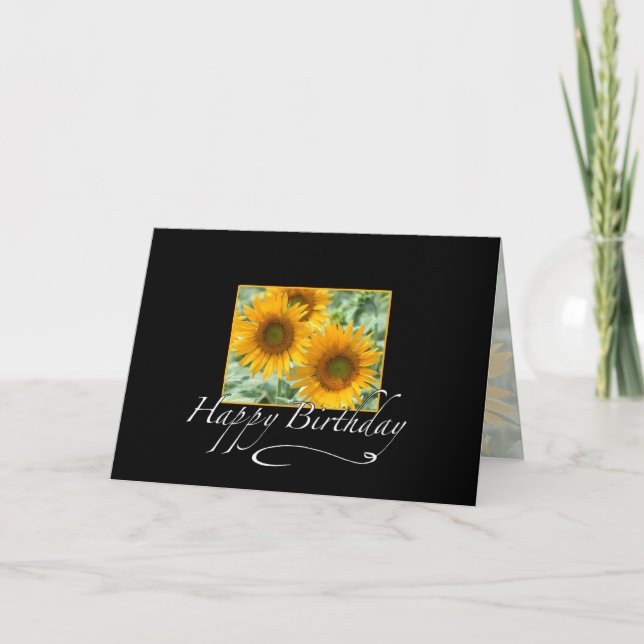 Happy Birthday Sonnenblume Karte (Vorderseite)