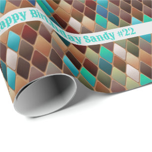 Happy Birthday Southwest Earth Tones Add Name Age Geschenkpapier
