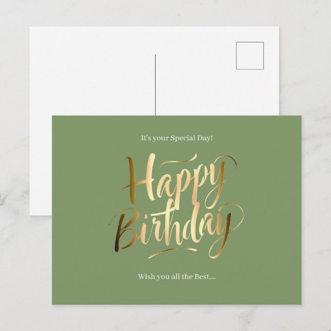 Happy Birthday Special Day Feiertagspostkarte (Vorne/Hinten)