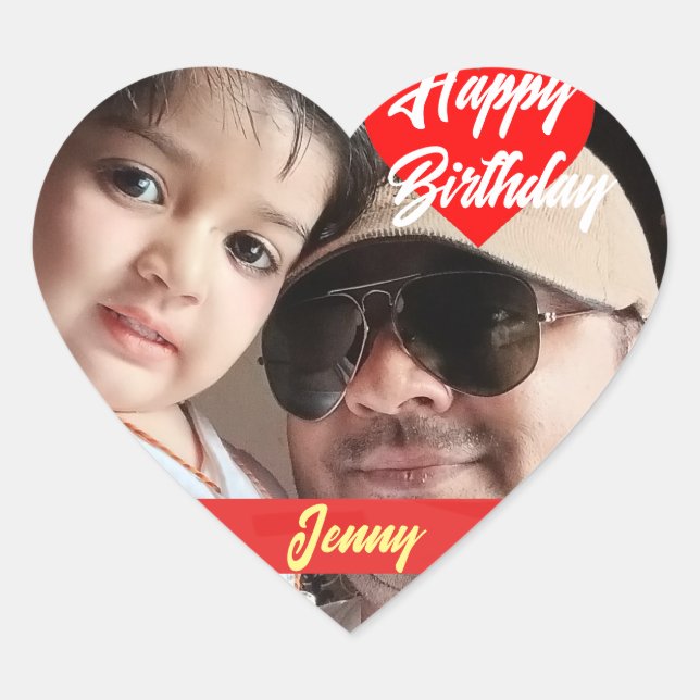 Happy Birthday Special Foto Personalize Sticker (Vorderseite)