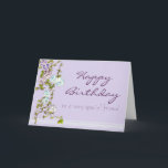 Happy Birthday Special Friend Morning Glory Flower Karte<br><div class="desc">Send a special friend happy birthday wishes with this card featuring watercolor morning glory flowers and a touch of white lace patterning</div>